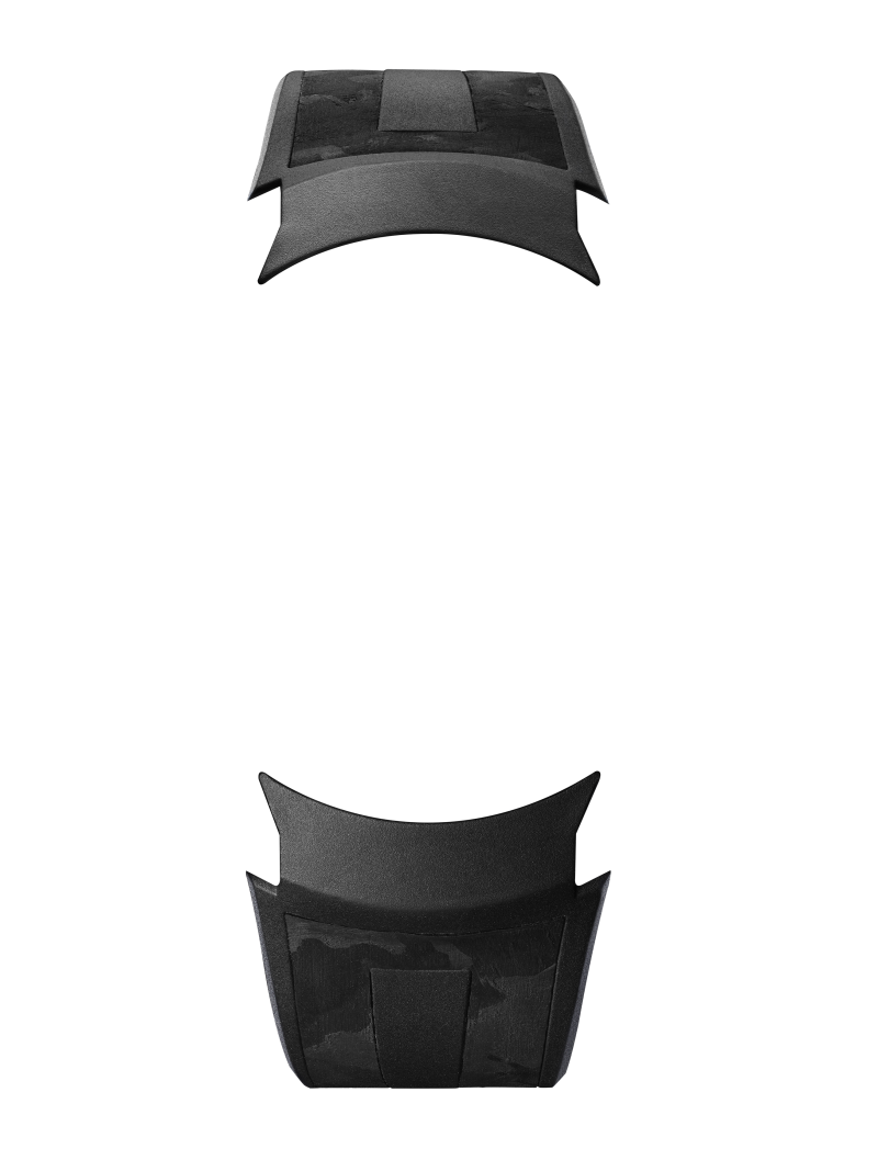 Black rubber strap - Carbonium® texture