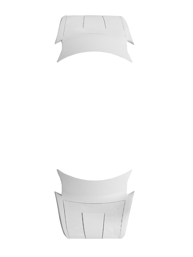 White rubber strap - Carbonium® texture