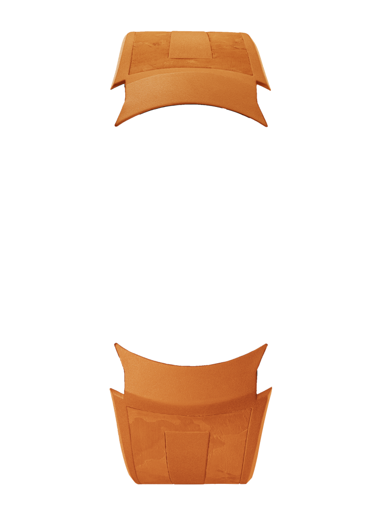 Orange rubber strap - Carbonium® texture