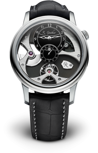 Natural titanium - Black enamel dial