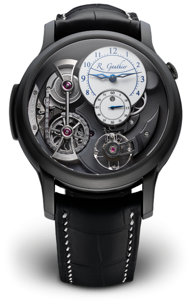 Black titanium - White enamel dial
